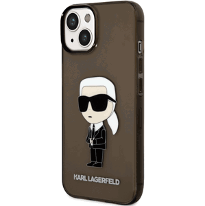 Plastové puzdro Karl Lagerfeld na Apple iPhone 14 Plus KLHCP14MHNIKTCK Translucent Ikonik NFT čierne