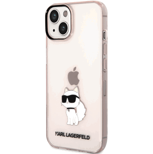 Plastové puzdro Karl Lagerfeld na Apple iPhone 14 Pro KLHCP14LHNCHTCP Translucent Choupette NFT ružové