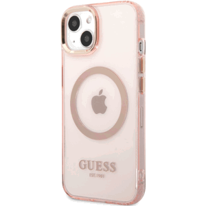 Plastové puzdro Guess na Apple iPhone 13 GUHMP13MHTCMP Translucent MagSafe ružové