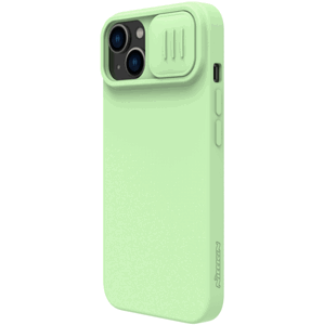 Silikónové puzdro na Apple iPhone 14 Nillkin CamShield Silky zelené
