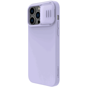 Silikónové puzdro na Apple iPhone 14 Pro Max Nillkin CamShield Silky Magnetic fialové