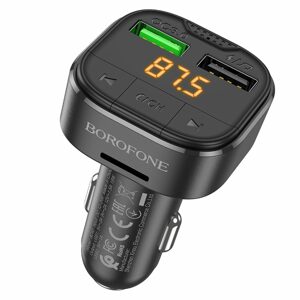 Borofone BC26 Music Joy FM vysielač, Bluetooth, 2x USB, 2,1 A, čierny