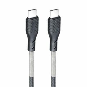 Forcell Carbon kábel, USB-C - USB-C, 3.0 QC, Power Delivery PD60W, CB-02C, čierny, 1 meter