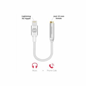 Swissten audio adaptér Lightning / Jack, černý