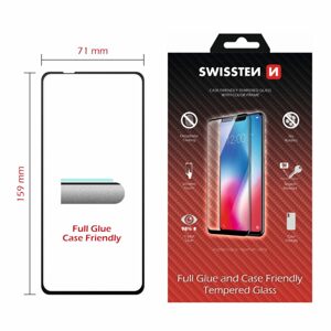 Swissten Full Glue, Color frame, Case friendly, Ochranné tvrdené sklo, Samsung Galaxy A21s, čierne