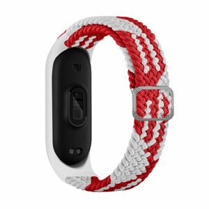 Strap Fabric remienok pre Xiaomi Mi Band 6 / 5 / 4 / 3, červenobiely