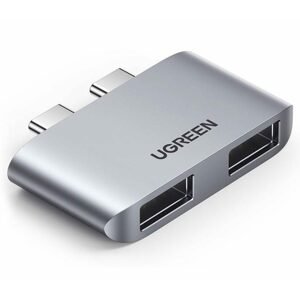 Ugreen CM413 HUB adaptér, 2x USB-C na 2x USB 3.1, šedý