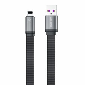 WK Design King Kong 2. gen., kábel USB - Lightning, pre rýchle nabíjanie / prenos dát, 6A, 1,3 m, čierny (WDC-156i)