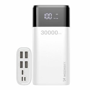 Wozinsky PowerBanka 30000mAh 4x USB s LCD displejom, 4A, biela (WPB-001WE)