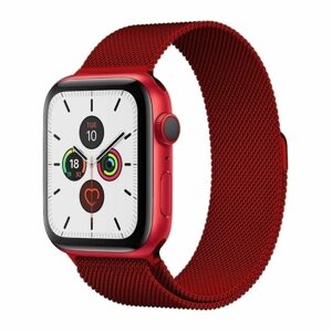 Magnetic Strap remienok pre Apple Watch 7 (45mm), červený