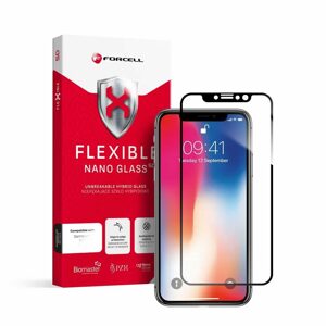 Forcell Flexible 5D Full Glue hybridné sklo, iPhone X / Xs, čierne