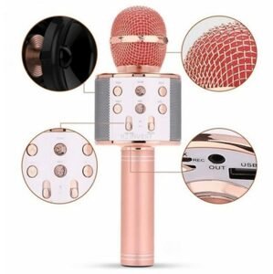 Karaoke mikrofón WS858, rose gold