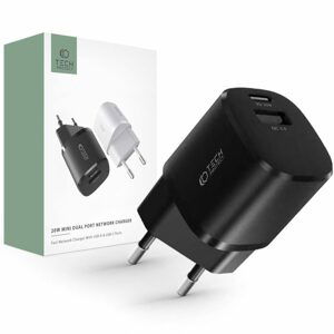 Tech-Protect C20W Mini adaptér, 2 porty, PD20W / QC3.0, čierny