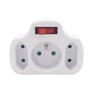 SOLIGHT P103 ROZBOCKA, 1X 10A+2X 2,5A, BIELA, VYPINAC