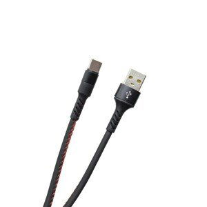 MOBILNET KAB-0116-USB-TYPEC DATOVY KABEL USB-C CIERNY, 2A, 1 M, TPU