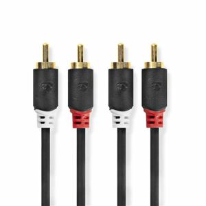 NEDIS STEREO AUDIO KABEL, 2X RCA KONEKTOR - 2X RCA KONEKTOR, POZLATENY, 3M