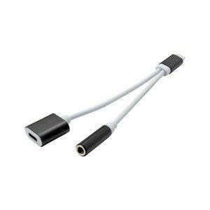 MOBILNET DAD-0106-IPH-AUDIO BIELY ADAPTER LIGHTNING-3,5MM JACK + NABIJANIE (E)