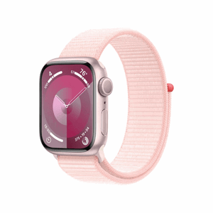 APPLE WATCH SERIES 9 GPS 41MM PINK ALUMINIUM CASE WITH LIGHT PINK SPORT LOOP, MR953QC/A