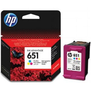 HP 651 ORIGINAL ATRAMENT C2P11AE, TRI-COLOUR, 300 STRAN