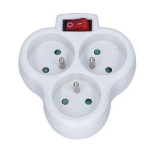 SOLIGHT P99 ROZBOCOVAC, 3X 10A, BIELY, VYPINAC