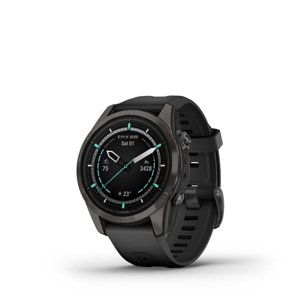 GARMIN EPIX PRO (G2) SAPPHIRE, 42MM, CARBON GREY DLC TITANIUM, BLACK BAND 010-02802-15