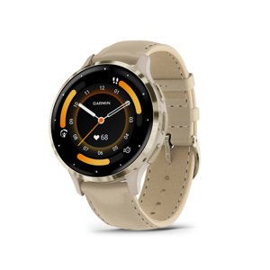 GARMIN VENU 3S, FRENCH GRAY/SOFT GOLD, LEATHER 010-02785-55