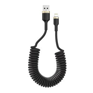 COLORWAY KABEL USB APPLE LIGHTNING (SPIRAL) 2.4A 1M, BLACK (CW-CBUL051-BK)