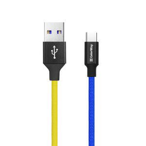 COLORWAY KABEL USB TYPE-C, NATIONAL, 2.4A 1M, MODRO-ZLTY (CW-CBUC052-BLY)