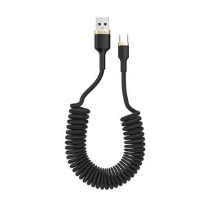 COLORWAY KABEL USB TYPE-C (SPIRAL) 2.4A 1M, BLACK (CW-CBUC051-BK)