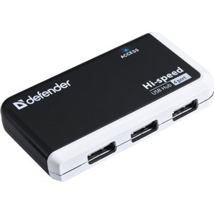 DEFENDER USB (2.0) HUB 4-PORT, QUADRO INFIX, CIERNO-SIVA, LED INDIKATOR