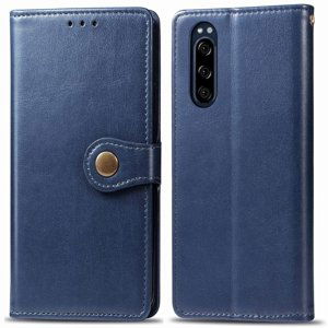 PROTEMIO 67757
LEATHER BUCKLE Peňaženkový obal Sony Xperia 5 modrý