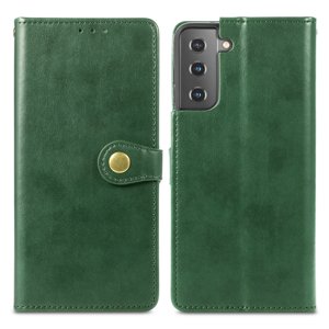 29390
LEATHER BUCKLE Peňaženkový obal Samsung Galaxy S21 5G zelený