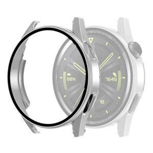 38432
Plastový kryt s ochranným sklom pre Huawei Watch GT 3 46mm strieborný