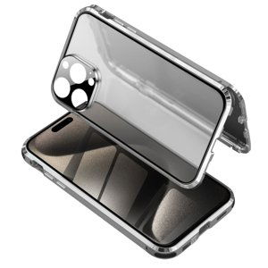 PROTEMIO 66117
Magnetický kryt 360 pre Apple iPhone 15 Pro Max strieborný