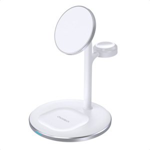 Choetech T585-F MagSafe bezdrôtová nabíjačka na mobil / AirPods / Apple Watch 15W, biela (T585-F)