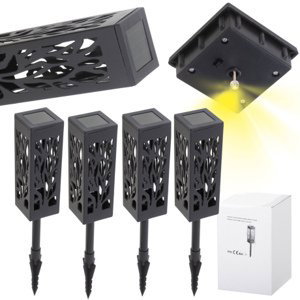 MG Standing Decor solárna lampa 4ks, čierna