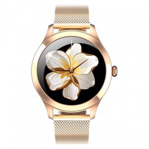 NEOGO SmartWatch Glam Pro, dámske smart hodinky, zlaté/kovové