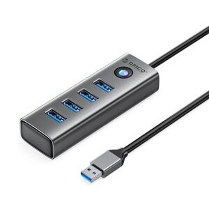 Orico PDD4U-U3 HUB adaptér USB - 4x USB 3.0, šedý