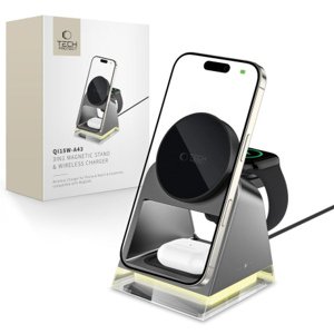 Tech-Protect A43 MagSafe bezdrôtová nabíjačka na mobil / Apple Watch / AirPods 15W, čierna