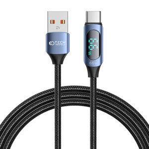 Tech-Protect Ultraboost LED kábel USB / USB-C 66W 6A 2m, modrý