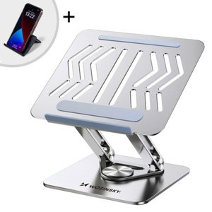 MG Laptop Stand V2 stojan na notebook + stojan na mobil, strieborný (WRS-CPY84SS)