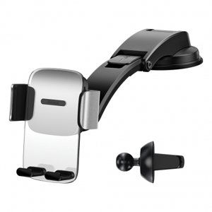 Baseus Car Mount 2in1 držiak na mobil do auta, strieborný (SUYK000012)