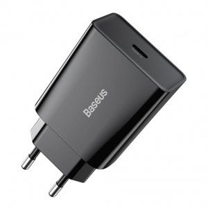 Baseus Speed Mini sieťová nabíjačka USB-C 20W 3A PD QC, čierna (CCFS-SN01)
