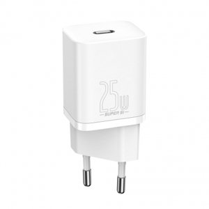 Baseus Super Si sieťová nabíjačka USB-C 25W PD QC, biela (CCSP020102)