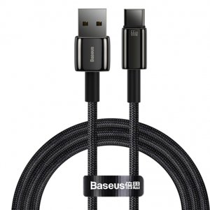 Baseus Tungsten kábel USB / USB-C QC 66W 6A 1m, čierny (CATWJ-B01)