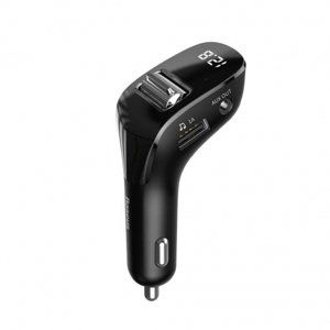 Baseus F40 Bluetooth Transmitter autonabíjačka 2x USB 15W 2A, čierna (CCF40-A01)