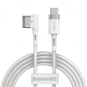 Baseus Zinc magnetický kábel L-shape MacBook Power / USB-C 60W 2m, biely (CATXC-W02)