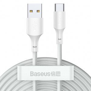 Baseus Simple Wisdom 2x kábel USB / USB-C PD QC 5A 1.5m, biely (TZCATZJ-02)