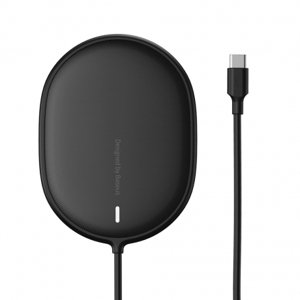 Baseus Light Magnetic bezdrôtová nabíjačka na iPhone 12 15W + USB-C kábel 1.5m, čierna (WXQJ-01)