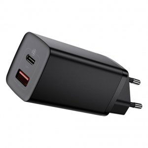 Baseus GaN2 Lite sieťová nabíjačka USB / USB-C QC 3.0 PD 65W, čierna (CCGAN2L-B01)